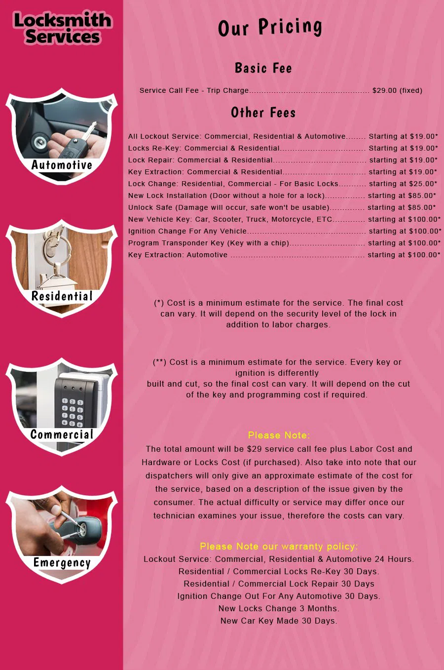 Cedar Knolls NJ Locksmith Store Cedar Knolls, NJ 973-969-1512 - price-list-c-18